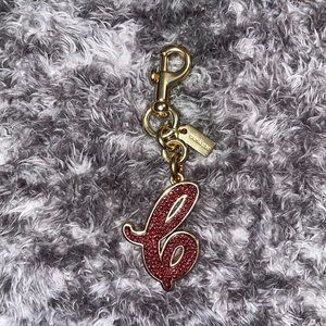 Coach Crystal C Logo keychain/ Bag charm